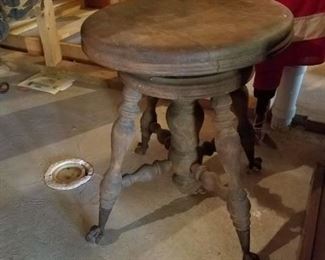 antique piano stool