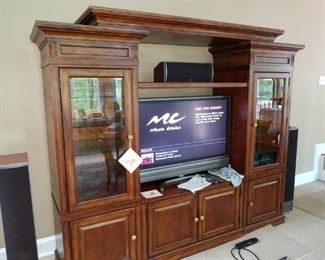 entertainment unit, 3 piece, can sell sides separately. Made by Mirador