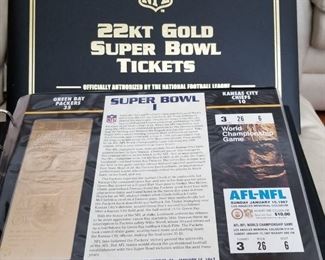 22KT Gold  Super Bowl Tickets Collection1967 through 2018