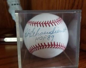 Red Schoendienst autographed Hall of Fame ball