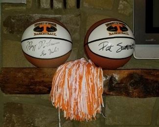 Buzz Peterson and Pat Summitt signed basketballs