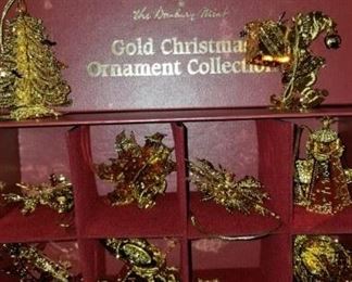 Danbury Mint Gold Christmas Ornament Collection