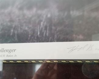 Signature of Howard Baker Jr "Challenger"