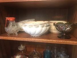Carnival glass items and bowls