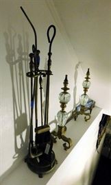 DSCN0220 JPG - Vintage and collectible pair of St Clair, paperweight and brass andirons and accessories, estate sale items