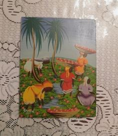 DSCN0242 JPG - Vintage and collectible estate sale item.  Oil painting on a board by T. Kenohal(?).