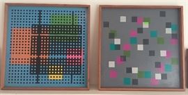1970s paintings on board by the professor (each 23" x 23")