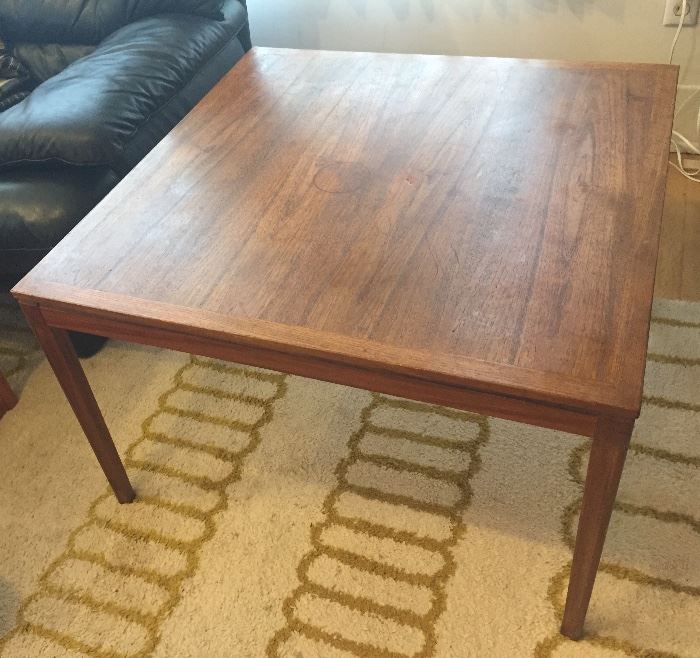 Square teak coffee table - 31.5" square x 19.5" tall