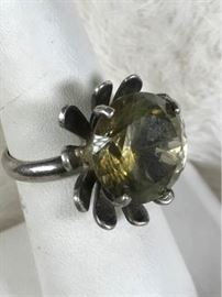 Jc033 Sterling  Citrine Ring