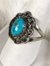 Jc027 Turquoise  Silver Ring