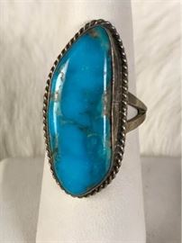 Jc022 Turquoise  Silver Ring