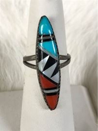 Jc020 coral Onyx MOP Turquoise Ring