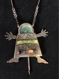 Ch002 Perlman Sterling Pendant  Necklace