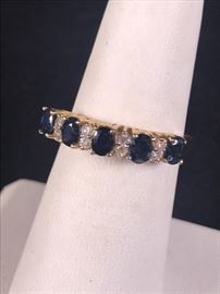 14Kt Sapphire and Diamonds