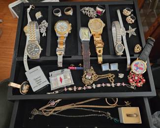 Watches some real and some costume jewelry