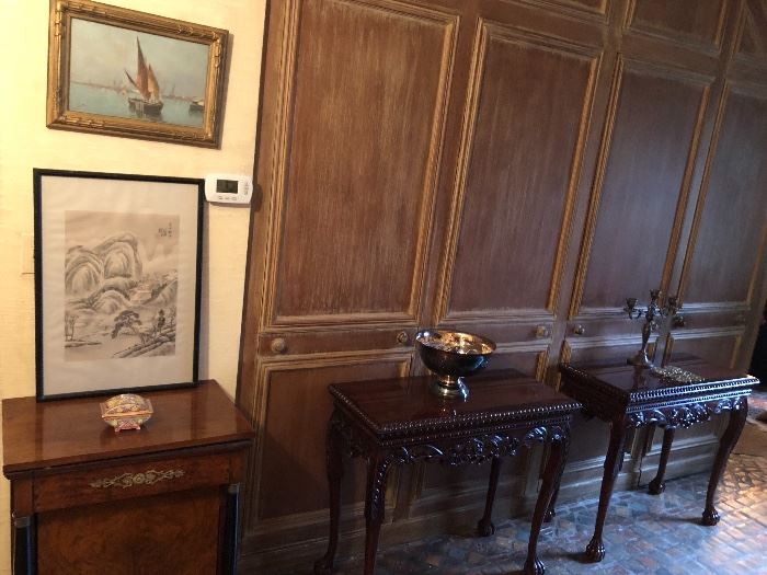 Set of fine newer mahogany console tables