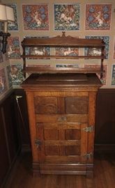 antique oak ice box (opens on top and from front)