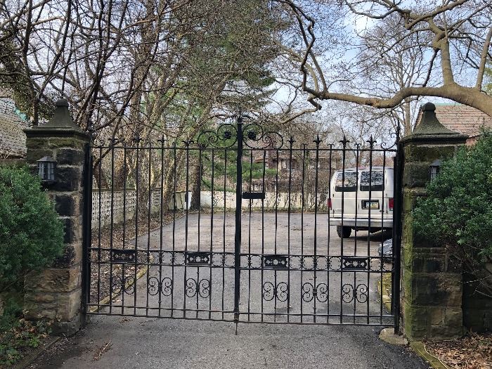 The iron gates are an architectural feature of the property and are not for sale