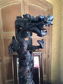 detail of Dragon pole (Not antique)