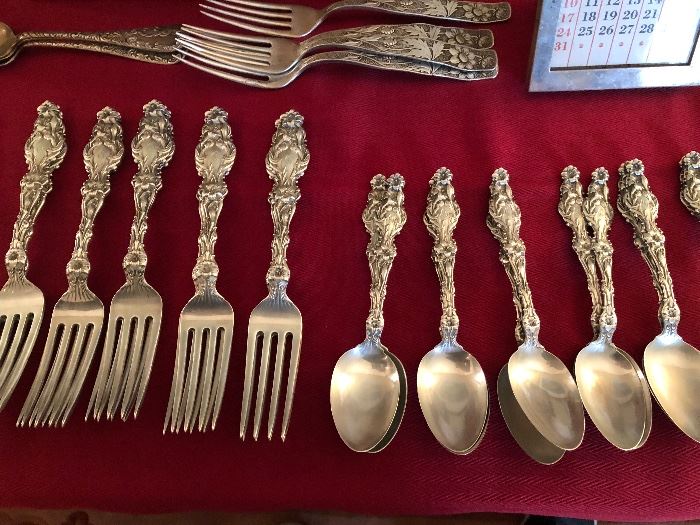 Alvin sterling silver service for 12