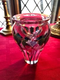 Lotton 6 3/4”  art glass paperweight vase