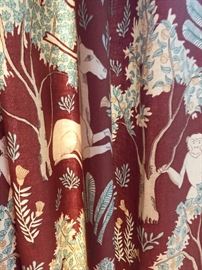 animal menagerie long curtain panels