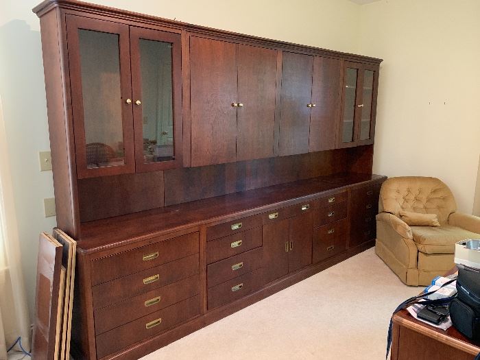 National furniture (of Mt. Airy) sectional office furniture, including locking file drawers and storage.  These are three sections put together.