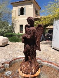 Cast iron angel from France  stunning 