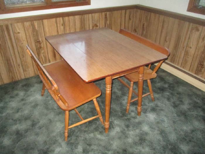 TABLE AND 2 BENCHES