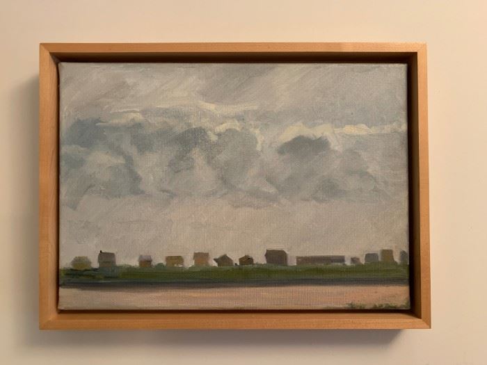 Barbara Levine, Truro, MA, Beach Cottages, Oil on Canvas