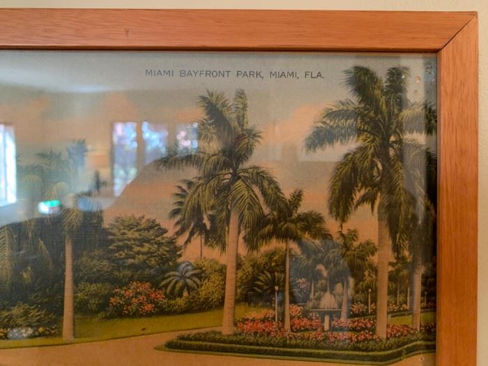 Vintage Panoramic Lithograph of Miami Bayfront Park
