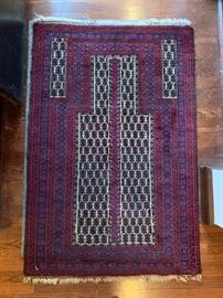 Red and Ivory Belouch Prayer Rug