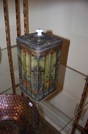 Early English tin biscuit box