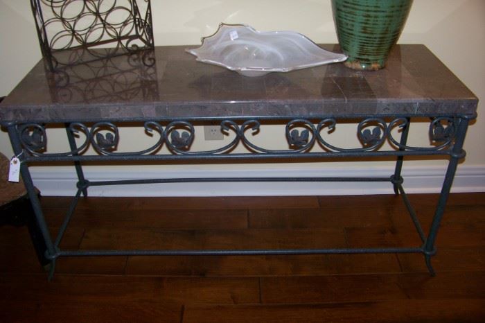 Iron and marble console table