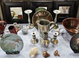 Stunning Pewter pieces including Mastad Norway; framed wall mirrors, and more misc. collectibles!