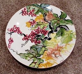 This large (25.5" diameter) Charger Plate was created by and is signed on the back by renowned artist "Ashleith" (Melissa Ash-Brownell). A truly stunning piece of Art.
