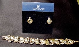 Sample of two of the many Official Authentic Signed Swarovski Crystal Jewelry pieces being sold.