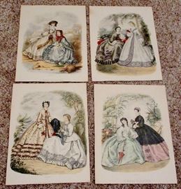 A collection of four (4) Le Mode Illustree prints