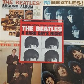 Early Beatles LPs, in good condition