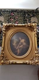 Plastercast Gilt Frame with Oval Picture