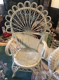 Vintage ornate wicker chair 