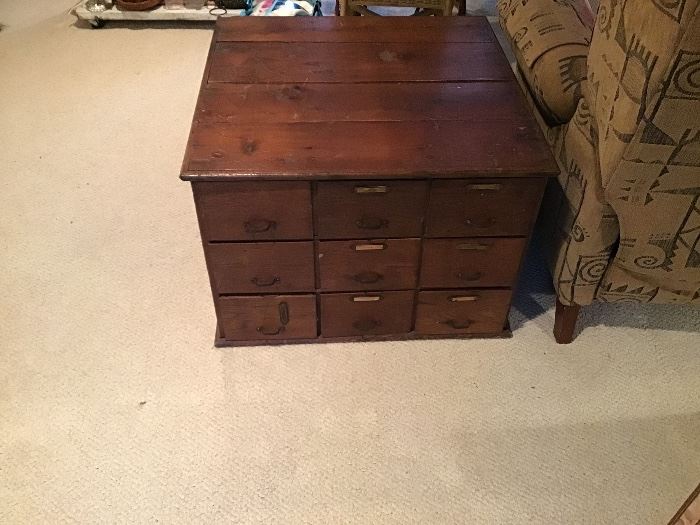Antique Apothecary Cabinet with a total of 18 drawers.