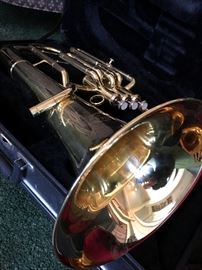 Added At The Last Minute...Two Vintage Horns.  This One Is A Vintage Jupiter Baritone Horn (?) w/Case...