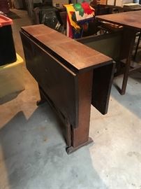 2 Drop Leaf Walnut gate leg tables