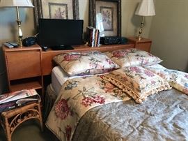 Custom Made Coverlet - reversible with pillow shms and bed skirt