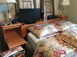 Heywood Wakefield Headboard with fold out compartments and bookcase area