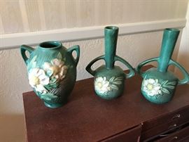 Roseville vase and 2 vases