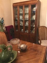 Drexel China Cabinet with doors and light