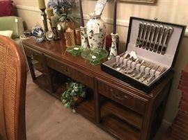 Drexel Sofa Tble with Drawers and shelves