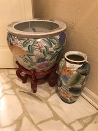 Beautiful fish Planter Bowls, stands and Vases